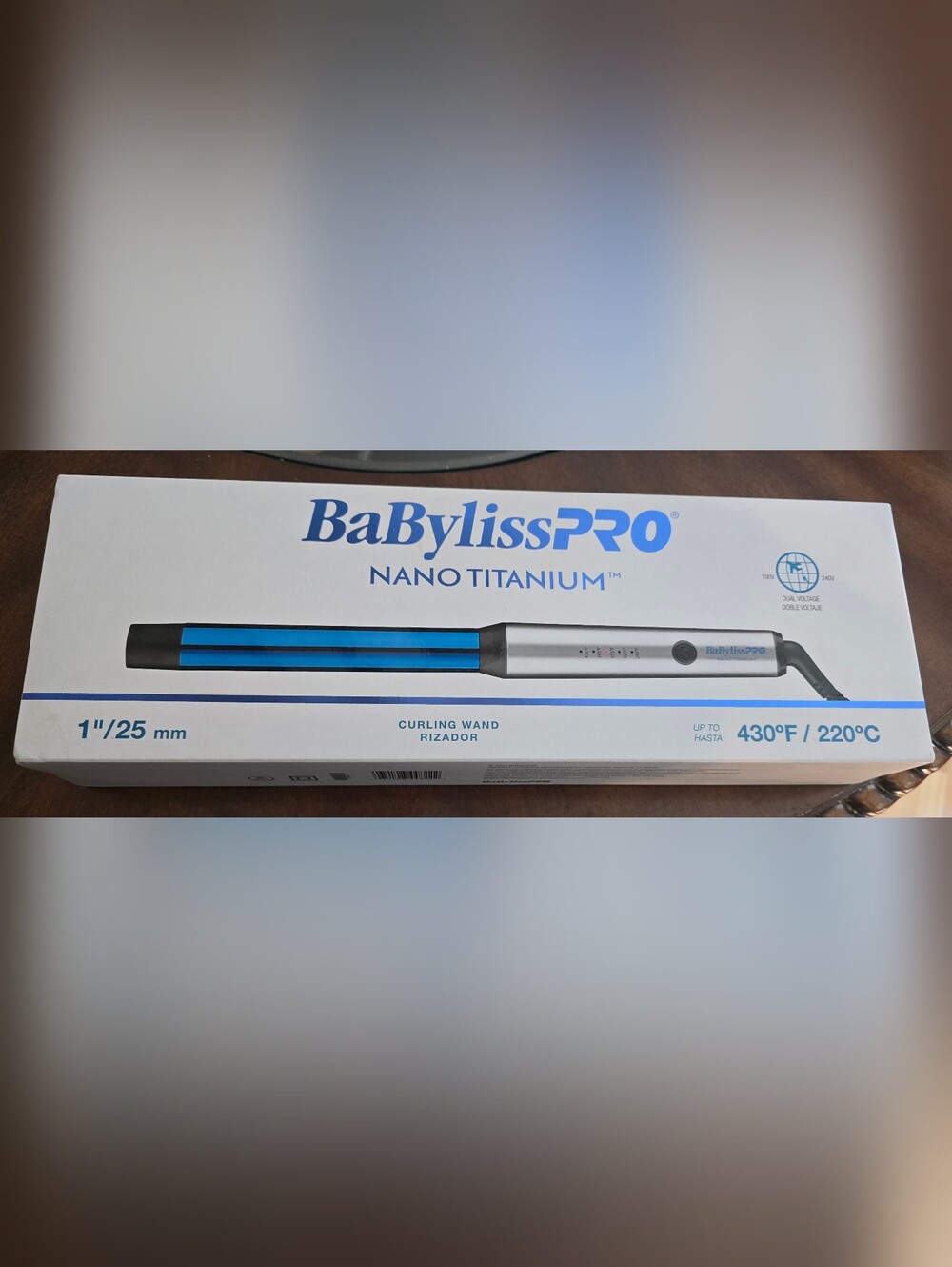 BaBylissPRO Nano Titanium 1" Blue Curling Wand